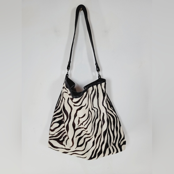 Double J Saddlery Stylish Zebra Print Cowhide Women\'s Bag